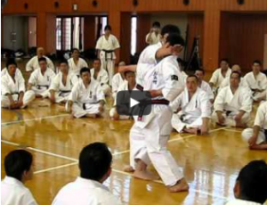 Shihan Hiroto Okazaki demonstrates application of the kata’s techniques