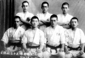 Mas Oyama, second from left, Shotokan Dojo 1943